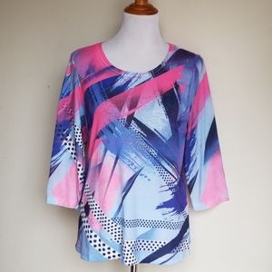 Christopher & Banks Hot pink Rhinestone knit top